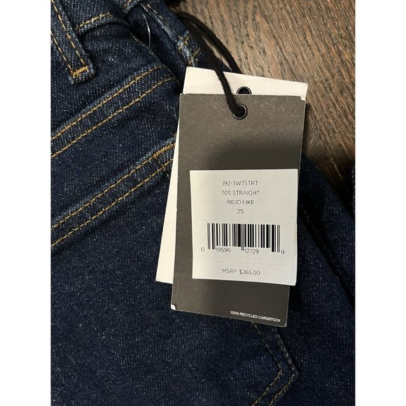 NWT RE/DONE Stretch 70s Straight Rigid Lake Blue Jeans Size 25 $265 - Picture 4 of 9